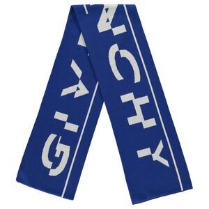 #GIVENCHY Off Center Logo Scarf Blue  NEW
